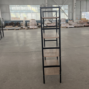 Estantería y estantería multicapa de hierro y madera para el hogar y el almacén duraderos de <span class=keywords><strong>4</strong></span> capas a precio barato, estantes apilables de exhibición industrial - Product Image 3