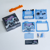 Coque de remplacement transparente bleue de qualité supérieure avec design Suicune et boîte personnalisée pour Game Boy Advance SP avec impression UV