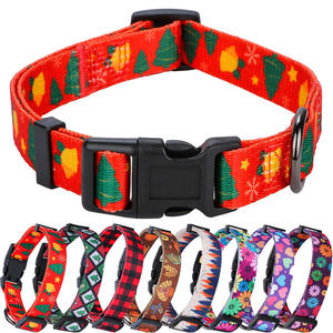제조업체 OEM ODM 사용자 정의 로고 패턴 소프트 폴리에스터 조정 가능한 개 애완 동물 목걸이 사용자 정의 개 목걸이 - Product Image 1