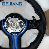 Volante con Rayas Azules para BMW M3 M4 M6 F30 F10 F15 F36 F01 F20 F22 F25 F31 F32 F11F18 F40 F52 F80 X1X2 X3 X4 X5 X6 en Cuero