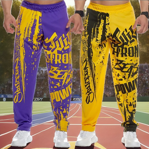 Pantalones Deportivos para Hombre, Estilo Casual, Corte Holgado, con Estampado Gráfico DTG, de Algodón Elástico, Lavado Desgastado, Estilo Vintage - Product Image 2