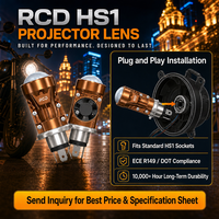 Kit de conversion de phare mini bi-LED RCD H4 HS1 PX43t PX43t-Base avec lentille de projecteur pour moto Yamaha Honda Suzuki