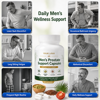 Compléments alimentaires pour la santé masculine en marque privée, formule naturelle, soutien quotidien au bien-être, retrouvez la confiance, capsules molles pour la prostate masculine