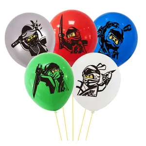 乐高幻影忍者主题12英寸乳胶印刷气球乐高积木生日派对装饰用品