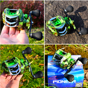 Carrete de Pesca LETOYO Metálico 18+1BB, Arrastre Máximo de 7-10 kg, Relación de Engranajes 7.2:1, Carrete de Baitcasting con Camuflaje Verde, Carrete de Pesca Lews - Product Image 5