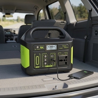 Station d'alimentation portable 300W, générateur solaire, sortie DC 15V-20V, sortie AC 50W max, alimentation de secours portable pour utilisation en extérieur et en voiture