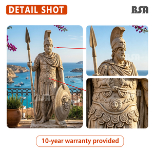 รูปปั้นเทพเจ้าแห่งสงครามมาร์ส ทำจากหินอ่อนธรรมชาติ BSA ขนาดเท่าคนจริง รูปปั้นนายพลนักรบโรมัน สำหรับตกแต่งวิลล่า สวน โรงแรม - Product Image 3