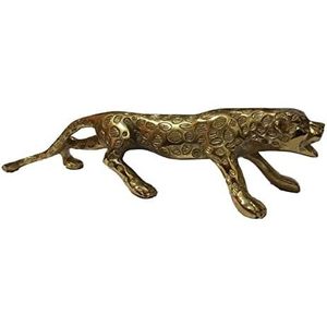 PARIJAT HANDICRAFT Color dorado Latón Tigre Estatuilla Art Deco Diseño para el hogar Mesa Oficina Decoración Estatua Showpiece Jagwarwar - Product Image 3