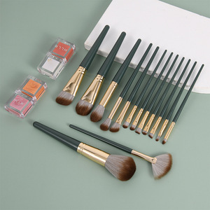 Juego <span class=keywords><strong>de</strong></span> Brochas <span class=keywords><strong>de</strong></span> Maquillaje Green Cloud <span class=keywords><strong>de</strong></span> 14 Piezas, Pelo <span class=keywords><strong>de</strong></span> Nailon, Tubo <span class=keywords><strong>de</strong></span> Alúmina, Súper Suaves, No Irritantes, para Rostro y Ojos, Herramienta <span class=keywords><strong>de</strong></span> Maquillaje para Mujer - Product Image 1
