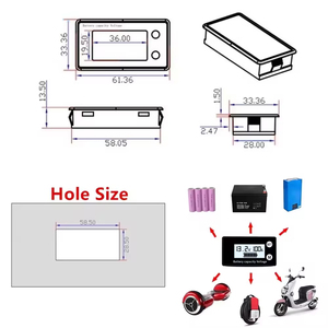 Dc 8V-100V không thấm nước chỉ báo dung lượng pin báo động nhiệt độ Vôn kế Đồng hồ đo điện áp cho axit chì Lithium LiFePO4 - Product Image 6