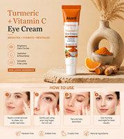 Crème Contour des Yeux Anti-Rides Akaril au Curcuma, Vitamine C, Acide Kojique et Collagène – Éclaircissante, Anti-Cernes, Anti-Poches – Soin Herbal pour la Peau