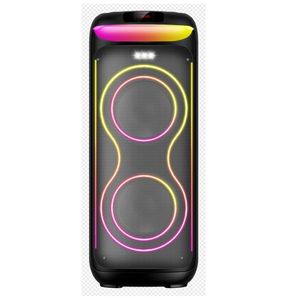 רמקול קריוקי נייד 100W RGB LED 10 אינץ' אלחוטי עם מיקרופון FM, עמיד במים IPX4, מיקרופון מובנה, שלט רחוק, בומבוקס - Product Image 2