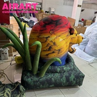 Festival de música de césped Globo de escultura de cabeza de león inflable, puerta decorada Explotar cabeza de animal de León colorido