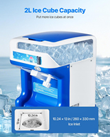 Machine à glace pilée électrique entièrement automatique de table, en acier inoxydable, pour usage domestique et commercial