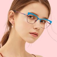 Nouvelles lunettes de lecture unisexes tendance, monture complète en métal, effet œil de chat, changement de couleur, anti-lumière bleue