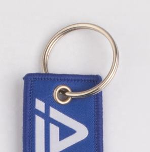 Logo promotionnel personnalisé Anime enlever avant un équipage de conduite Double face tissé tissu broderie brodé clé Jet Tag porte-clés - Product Image 4