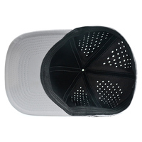 Gorra Snapback de ala plana perforada Logotipo bordado en 3D Gorra de béisbol de 6 paneles Gorra elástica Flex espalda cerrada Gorra deportiva