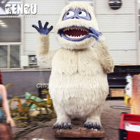 Statue de robot animatronique Yeti modèle monstre blanc pour jardin, aire de jeux, centre commercial, maternelle, usage public et aéroport