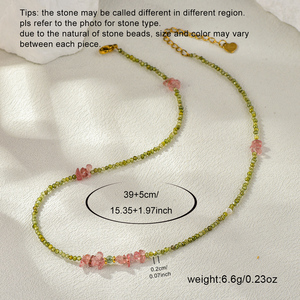 Women's Trendy Bohemian <b>Gold</b>-Toned Fashion Jewelry Set with <b>Peridot</b> Necklace and <b>Earrings</b> for Summer Gatherings - Product Image 4