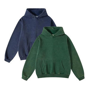 Kingsen High Quality High-Street <b>Vintage</b> Washed Hoodie French Terry Cloth Fashionable Distressed Style Oversized <b>Sweatshirt</b> - Product Image 1