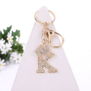 Nouvel Arrivage Porte-clés Lettre en Métal Diamanté, Décoration de Sac, Breloque de Téléphone, Pendentifs Alphabet en Strass, Anneaux Porte-clés - Product Image 5