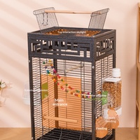 Cage à oiseaux en fer style chinois, paysage ornamental de taille moyenne pour perroquets et perruches