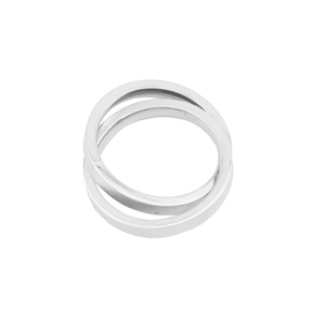 Hot Selling Simple Niche Design Stainless Steel Double Silver Plated Ring Personalized Fashion Unisex's Rings Wholesale Jewelry - Product Image 6