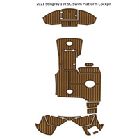 Tapis de pont en mousse EVA imitation teck pour plateforme de bain et cockpit de bateau 2021 Stingray 192 SC, style SeaDek MarineMat, auto-adhésif