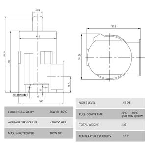 Refroidisseur Stirling à piston libre Huacooling 120K -145°C Cryocooler Stirling ultra basse température, refroidissement super rapide - Product Image 3