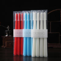 Bougies Pilier Coniques Hautes Non Parfumées, Lot de 4, Vente Chaude, Décoration Maison, 5 Couleurs, Emballage OEM