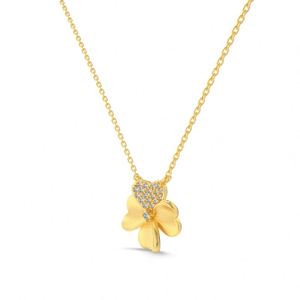 Dylam Four <b>Leaf</b> Clover Pendant <b>Necklaces</b> Link Chain 925 <b>Silver</b> 5A Zirconia Lucky Clover Pendant Jewelry <b>Necklace</b> for Women - Product Image 4