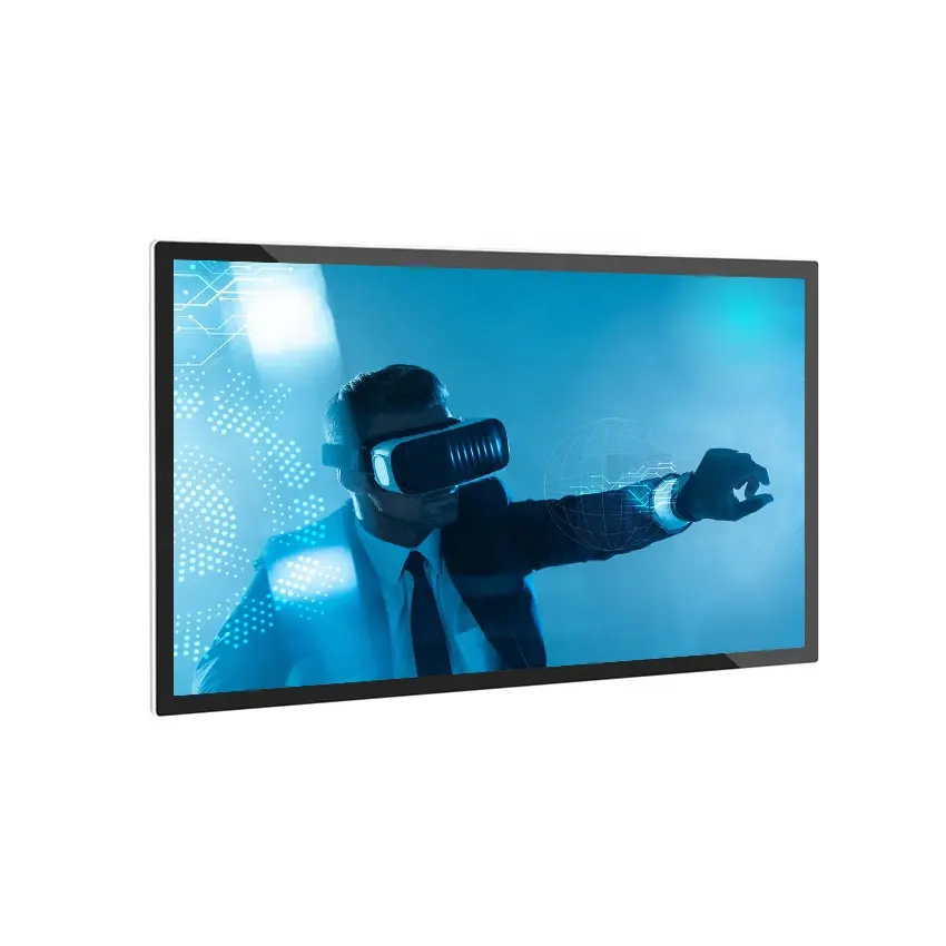 21.5 Inci Cermin Ajaib Interaktif Pemutar Iklan Media Jaringan Pemutar Video HD Digital Papan Iklan LCD