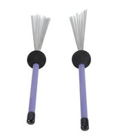 Lot de 2 brosses de batterie rétractables en fil d'acier à haute teneur en carbone pour instruments de percussion