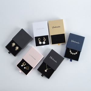 Vinknde Jewelry Box Rectangular Paperboard Packaging For Rings Earrings Necklaces Bracelets Gift <b>Drawer</b> Box <b>6</b>-10cm - Product Image 1