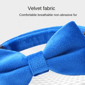 नई सुरक्षा बकल बिल्ली पिल्ला कॉलर एंटी-घुटन सुविधा ठोस पैटर्न पॉलीएस्टर रिबन कुत्तों के लिए थोक धनुष पालतू कॉलर - Product Image 3