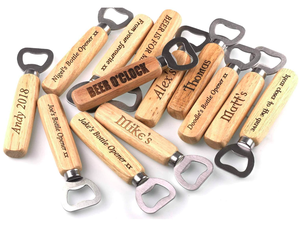 Abridor de Botellas de Madera Personalizado, Grabado, Llavero Rústico, Recuerdo de Boda, Regalo Sentimental para Padrinos de Boda, Padrino, Papá - Product Image 5