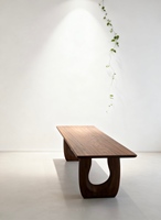 Nouvelle arrivée 2026, table à manger élégante en bois massif avec pieds en U, pour restaurant et usage domestique