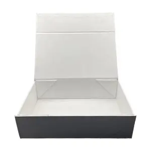 Reciclável alta qualidade logotipo personalizado profundo grande papel preto caixa luxo caixas para packiging roupas caixa