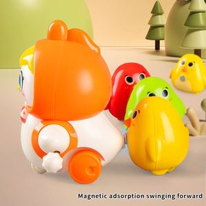 Nouvelle vente chaude horloge balançoires et tourne mère poulet jouets à remonter dessin animé apprentissage ramper classique jouet pour enfants jouets - Product Image 5