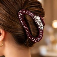 Pince à cheveux de luxe en écaille de tortue, élégante, avec strass ambrés, en acétate, pince requin scintillante en cristal, accessoires pour cheveux
