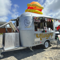 Remorque alimentaire mobile légère en aluminium, camion de restauration personnalisé avec équipement de cuisine complet pour les entreprises de vente de snacks et de barbecue