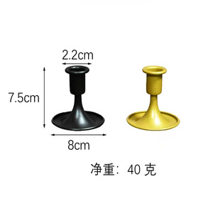 Décorations de table de style européen transfrontalier, dîner romantique aux chandelles, décoration de la maison, petit cornet vintage en fer doré, <span class=keywords><strong>bougeoir</strong></span> - Product Image 6