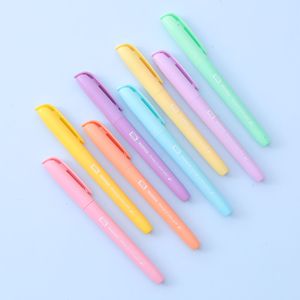 Mini <span class=keywords><strong>Highlighter</strong></span> bút văn phòng phẩm thiết lập dễ thương huỳnh quang đánh dấu với bàn chải phẳng tip 6 màu sắc cho các trường học sử dụng lấy cảm hứng từ kem - Product Image 2