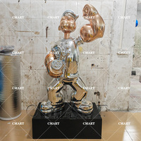 Statue de Popeye de dessin animé grandeur nature, moderne, 180 cm, en fibre de verre, pour la décoration de bars, maisons, boutiques, modèles de sculpture artistique