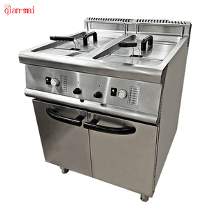Professional Kitchen Equipment Manufacturer Gas Double Tank <strong>Fryers</strong> Stainless Steel Deep <strong>Fryer</strong> <strong>Machine</strong> With a Cabinet - Product Image 1