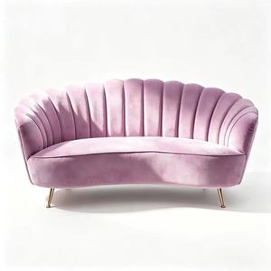 Ensemble de canapés en velours coquille de palourde de luxe nordique 2027YOUTAI, 1/<span class=keywords><strong>2</strong></span>/3 <span class=keywords><strong>places</strong></span>, pieds dorés, <span class=keywords><strong>canapé</strong></span> incurvé moderne pour salon - Product Image 4