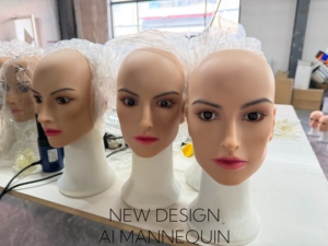 Tête de Mannequin en Silicone AI de Haute Qualité Shy Hair avec <span class=keywords><strong>Cheveux</strong></span> Humains Naturels pour Coiffure et Présentation de Perruques - Product Image 6