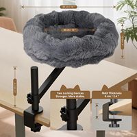 Hamac de bureau pour chat, robuste, à fixer au bureau, 360° °   Perchoir rond rotatif et réglable en hauteur, capacité de 50 lb