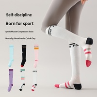 Nouvelles chaussettes de compression sportives professionnelles pour mollets, en nylon tricoté, séchage rapide, pour fitness, cyclisme, course à pied et saut à la corde