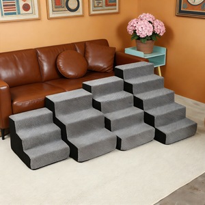 Escaleras para mascotas de espuma, color marrón grisáceo, para gatos y perros, estilo en ángulo recto, extraíbles y lavables - Product Image 1